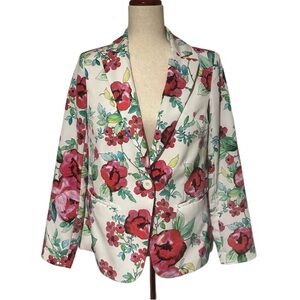Susan Graver women’s Floral Vibrant Jacket blazer size XS S